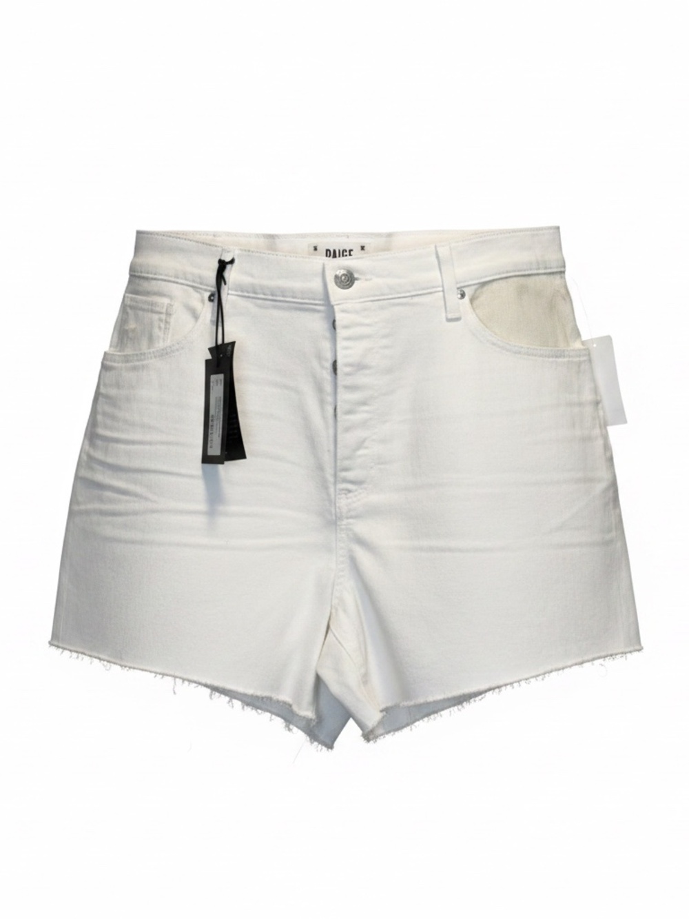 Paige Harlow Short Cvrd Button Fly Shorts White, Sz 32 NWT